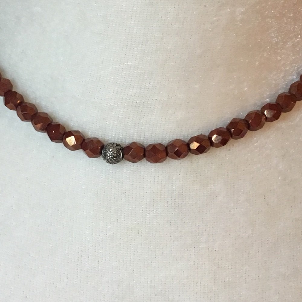 4 for $12: Simple Copper Tone Beaded Necklace
